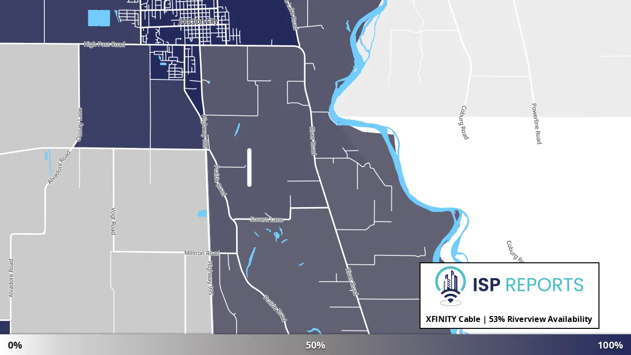 Riverview, OR map of internet availability