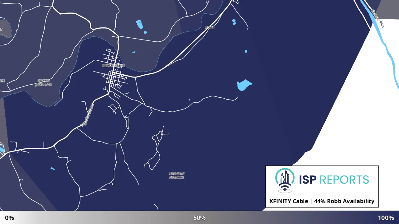 Robb, PA map of internet availability