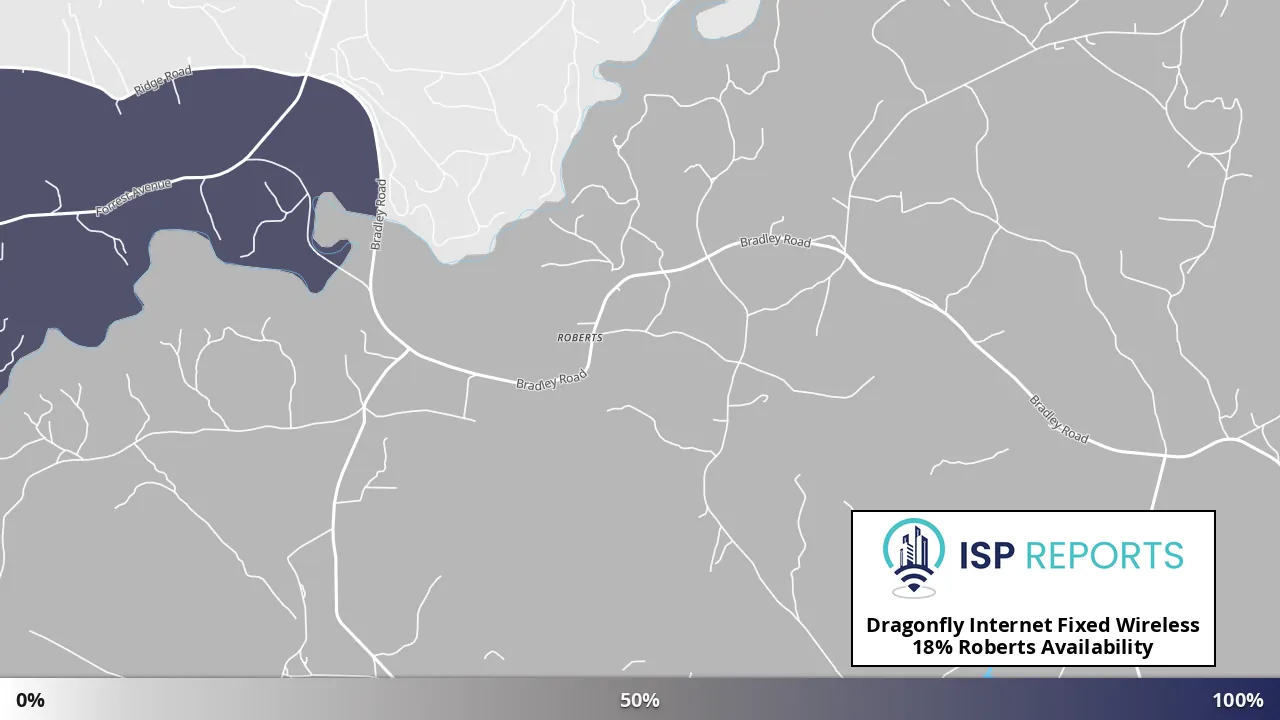 Roberts, AL map of internet availability