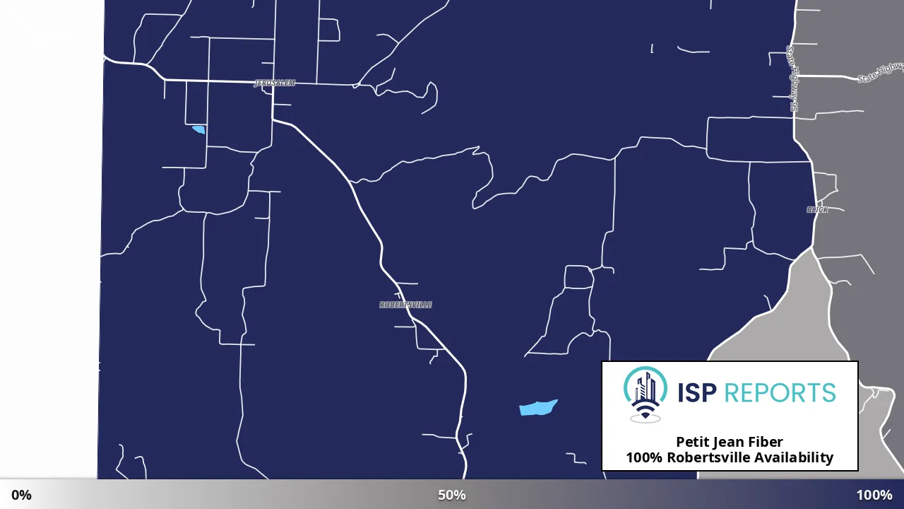 Robertsville, AR map of internet availability