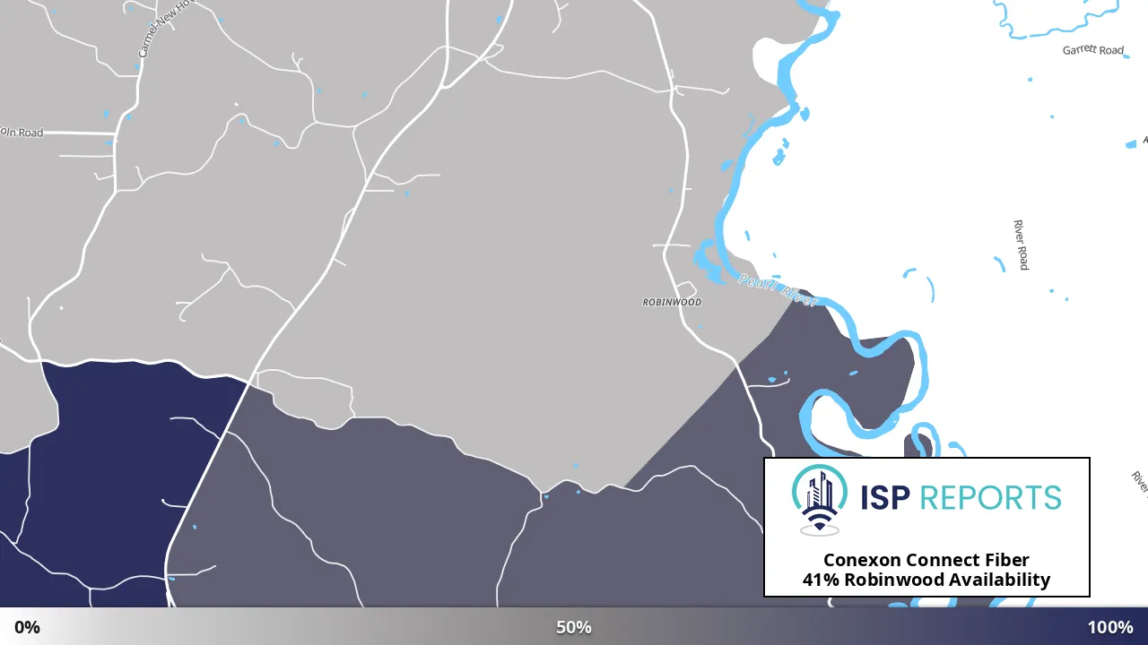 Robinwood, MS map of internet availability