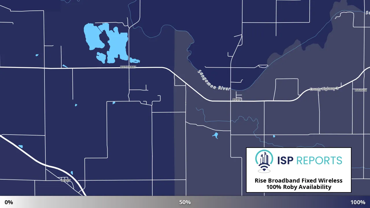 Roby, IL map of internet availability