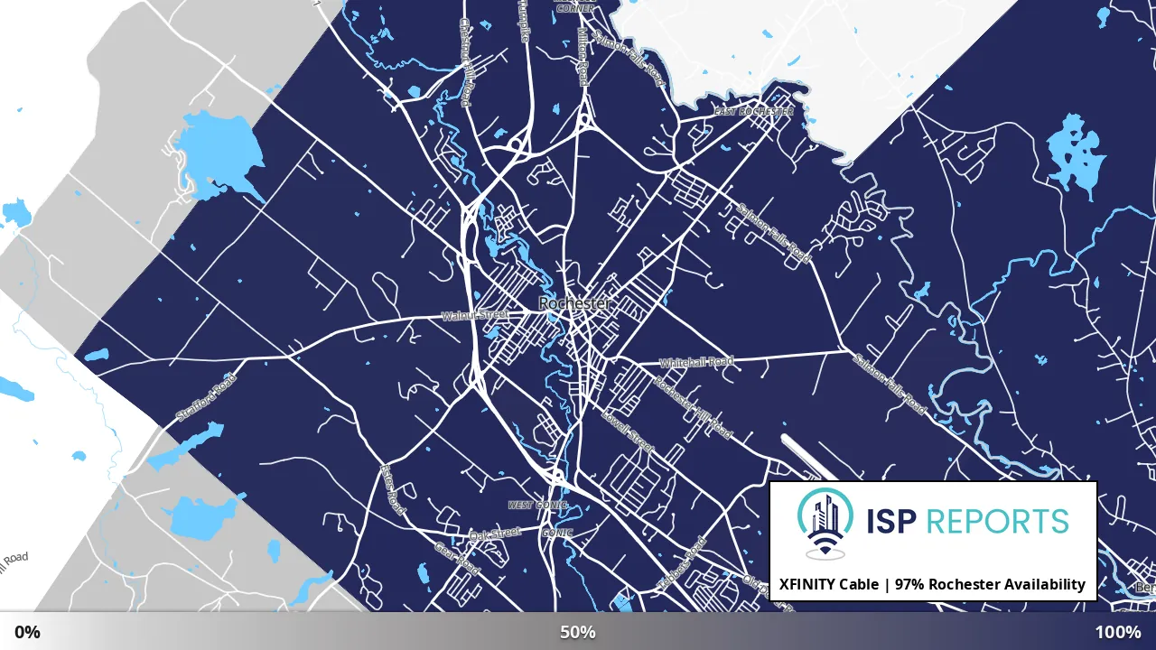 Rochester, NH map of internet availability