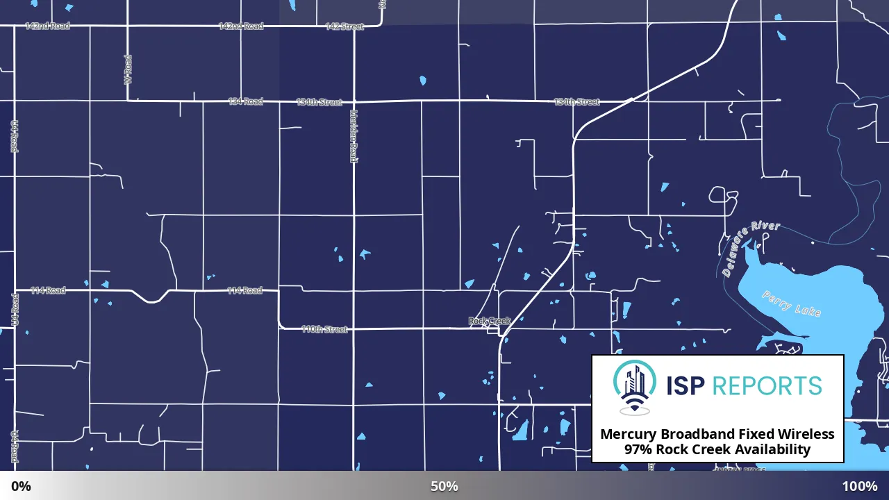 Rock Creek, KS map of internet availability