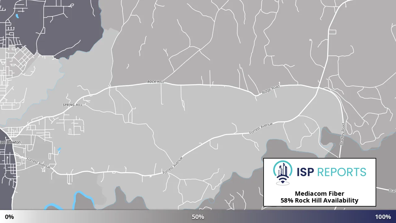 Rock Hill, AL map of internet availability