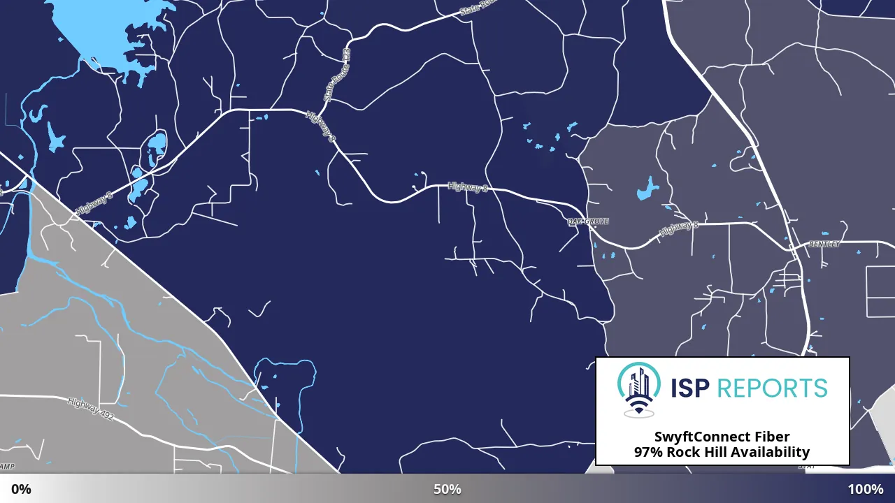 Rock Hill, LA map of internet availability