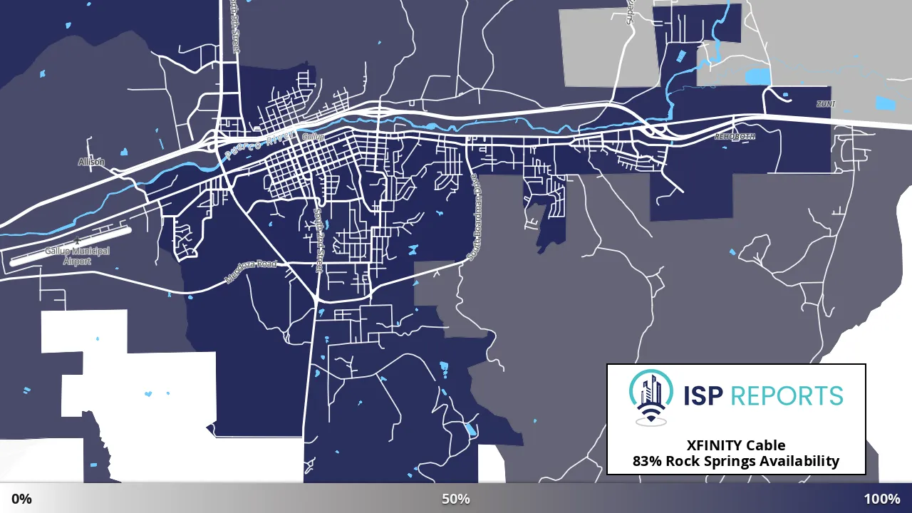 Rock Springs, NM map of internet availability
