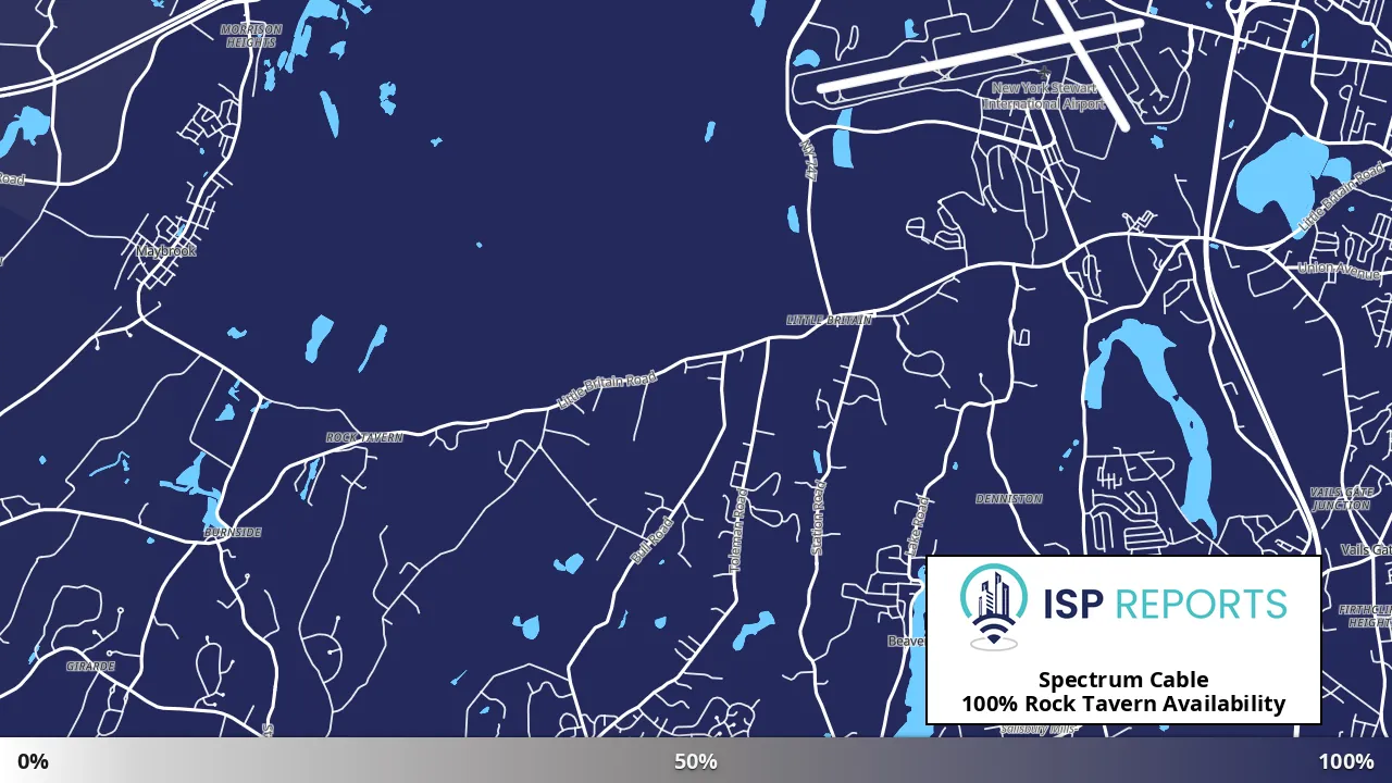 Rock Tavern, NY map of internet availability