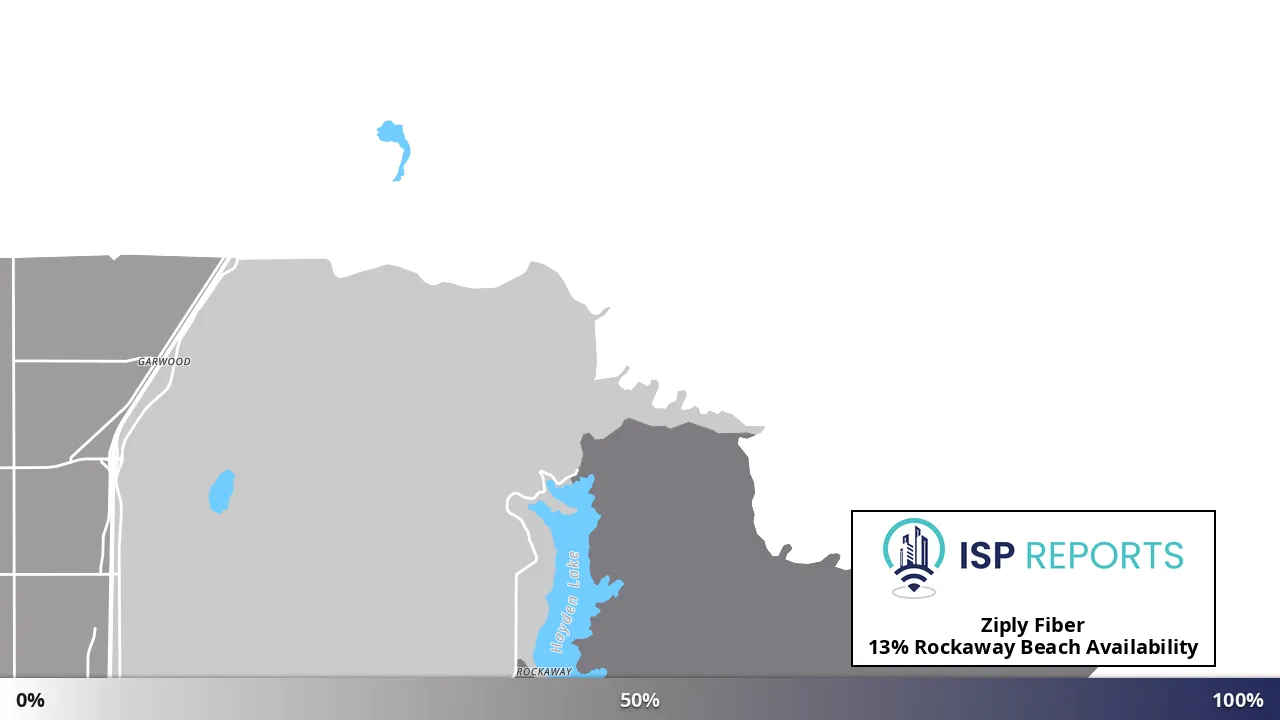 Rockaway Beach, ID map of internet availability