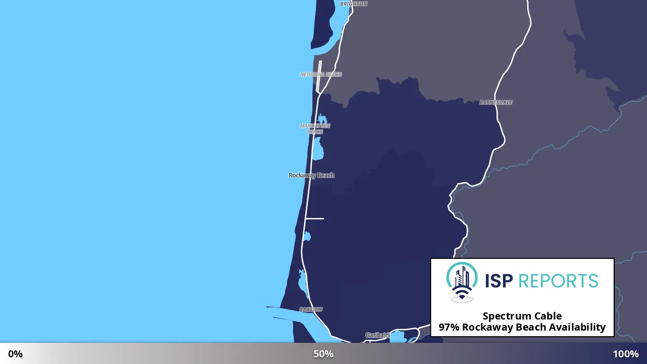 Rockaway Beach, OR map of internet availability