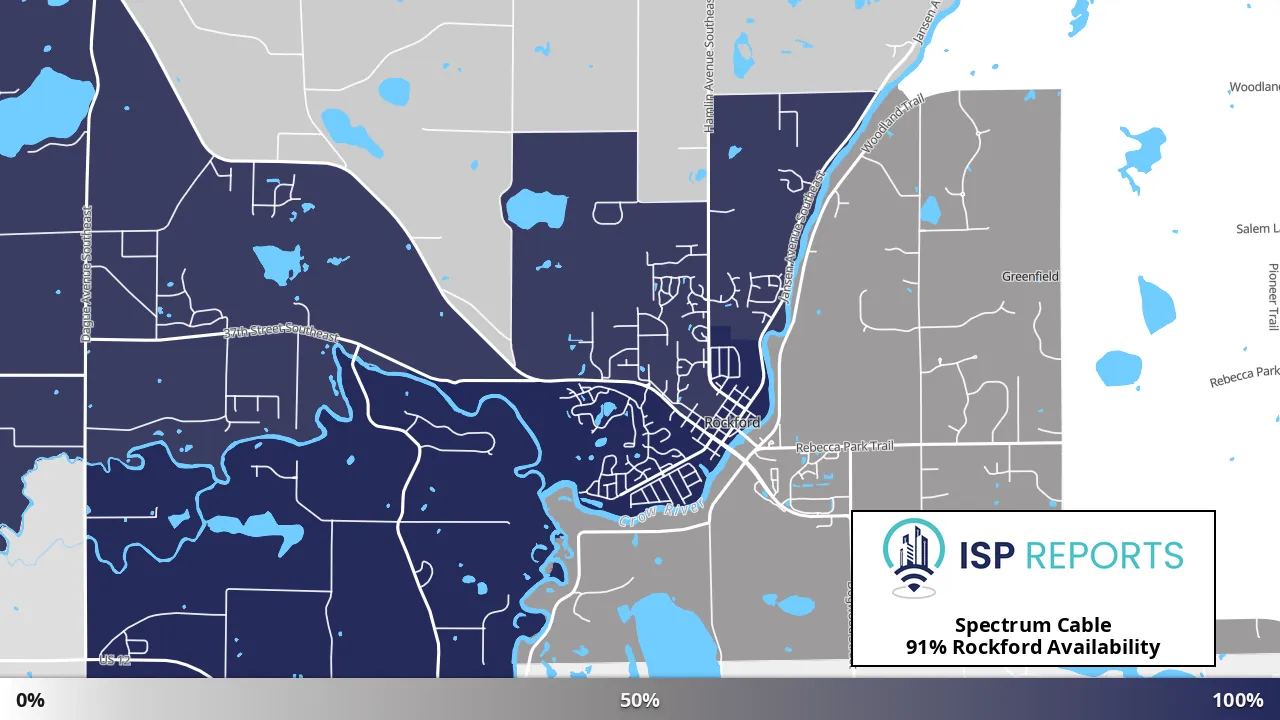 Rockford, MN map of internet availability