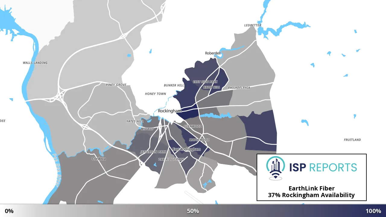 Rockingham, NC map of internet availability