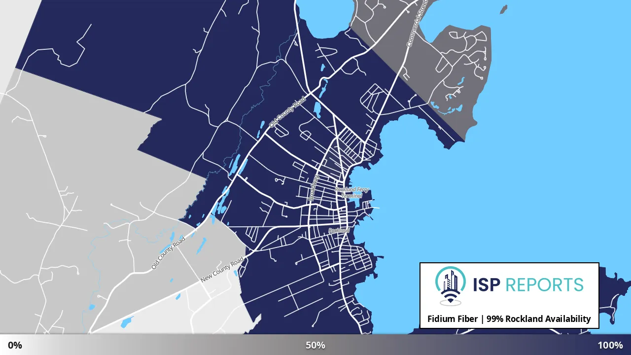 Rockland, ME map of internet availability