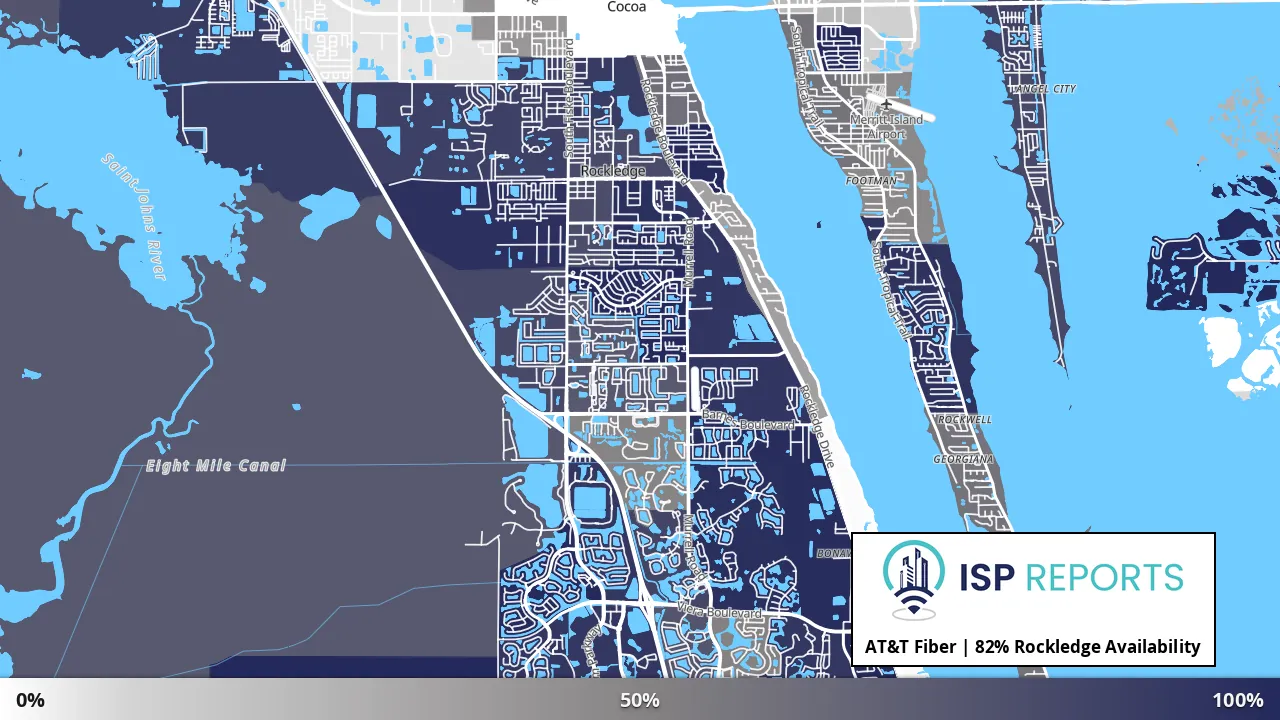 Rockledge, FL map of internet availability