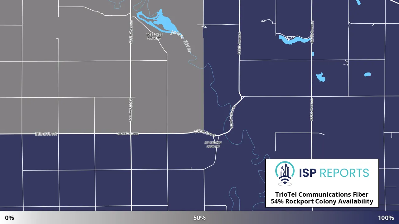Rockport Colony, SD map of internet availability