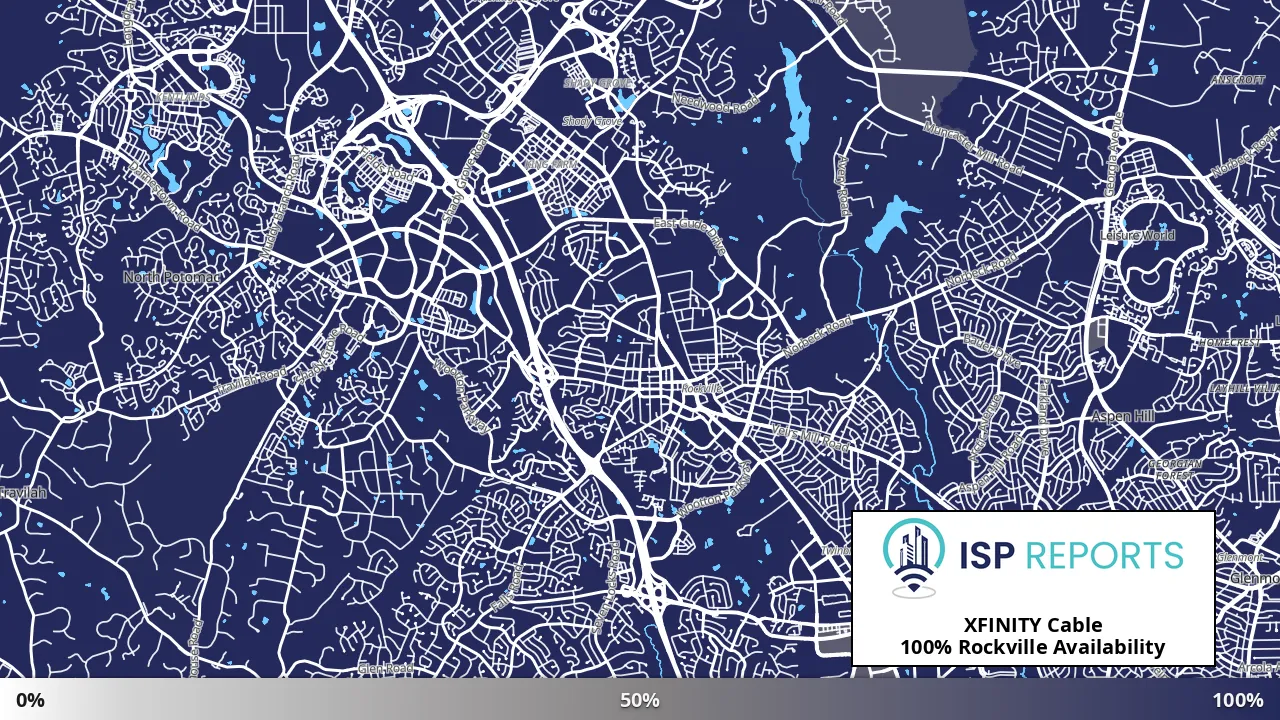Rockville, MD map of internet availability