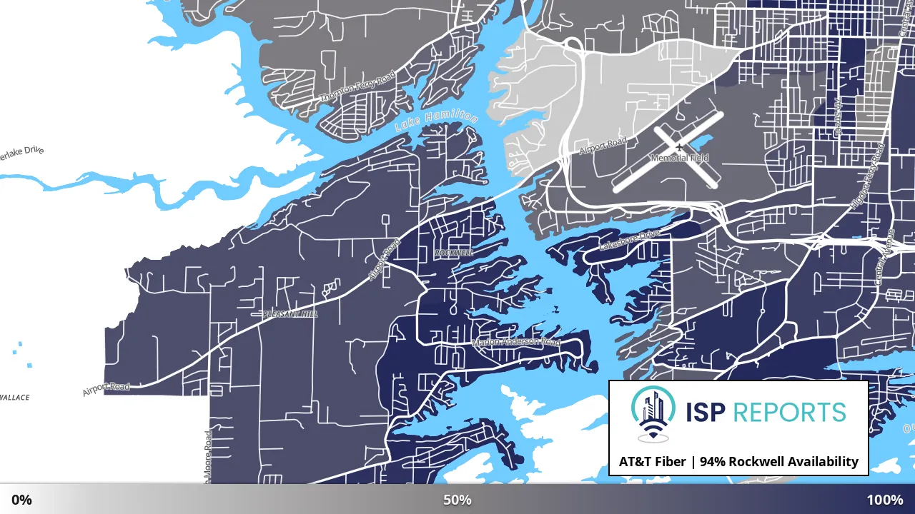 Rockwell, AR map of internet availability