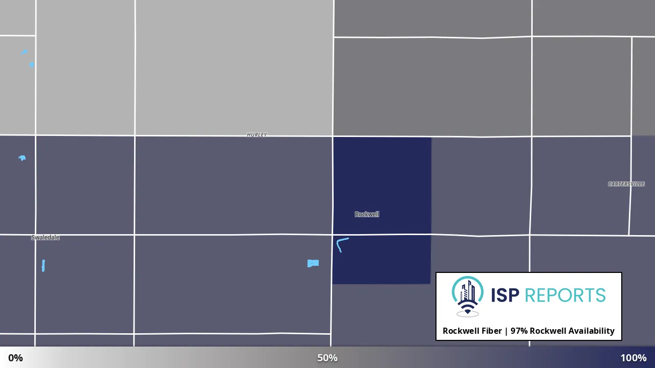 Rockwell, IA map of internet availability