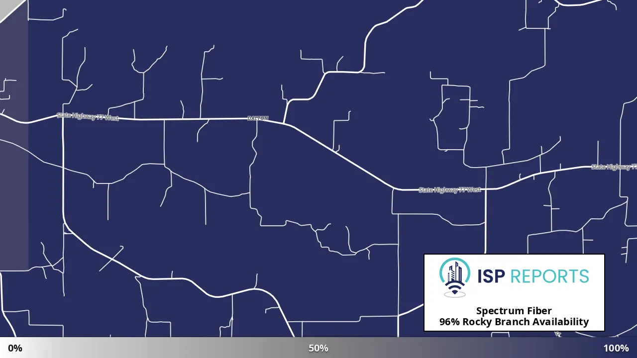 Rocky Branch, TX map of internet availability