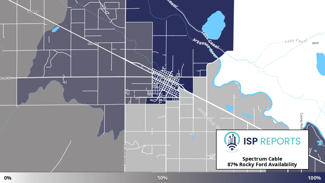 Rocky Ford, CO map of internet availability