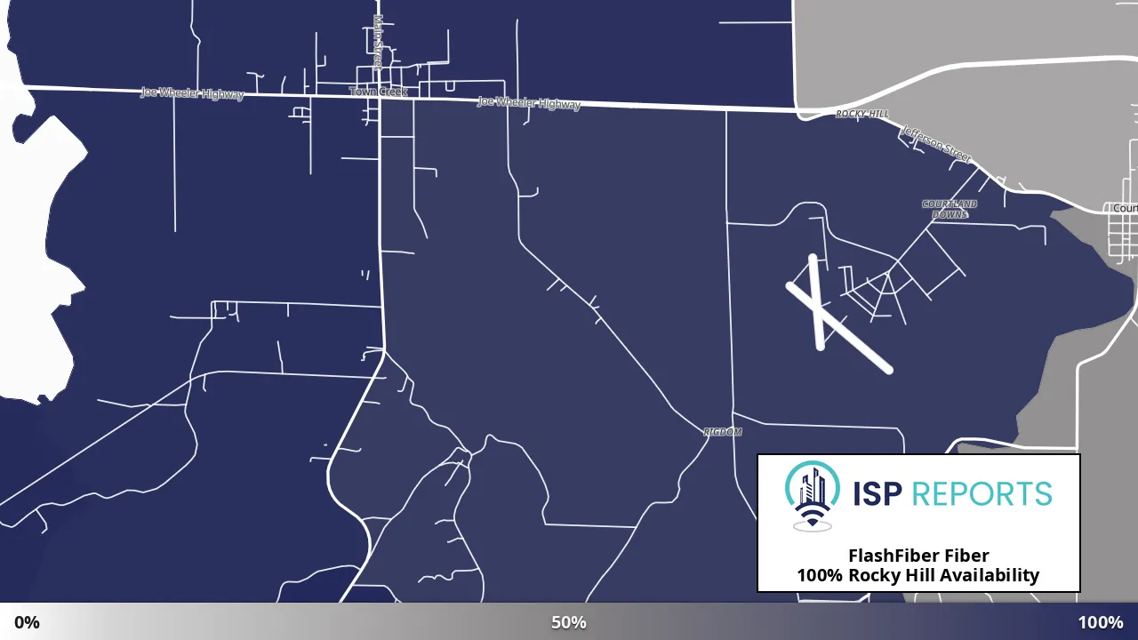 Rocky Hill, AL map of internet availability