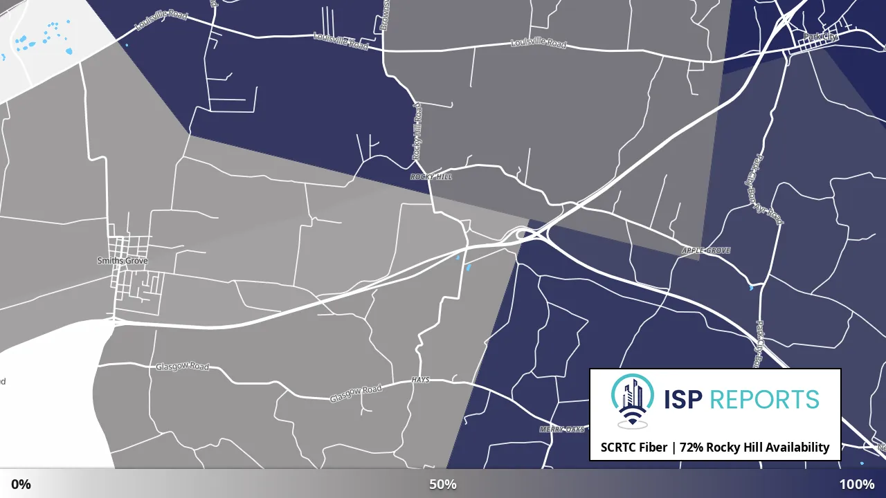 Rocky Hill, KY map of internet availability
