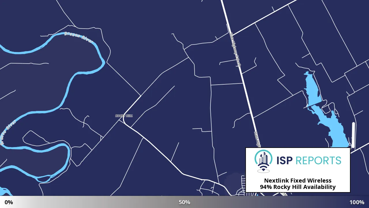 Rocky Hill, TX map of internet availability