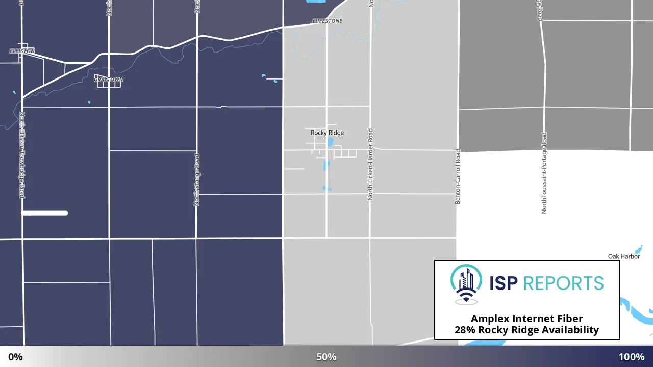 Rocky Ridge, OH map of internet availability