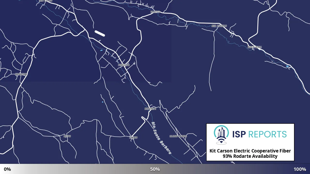 Rodarte, NM map of internet availability