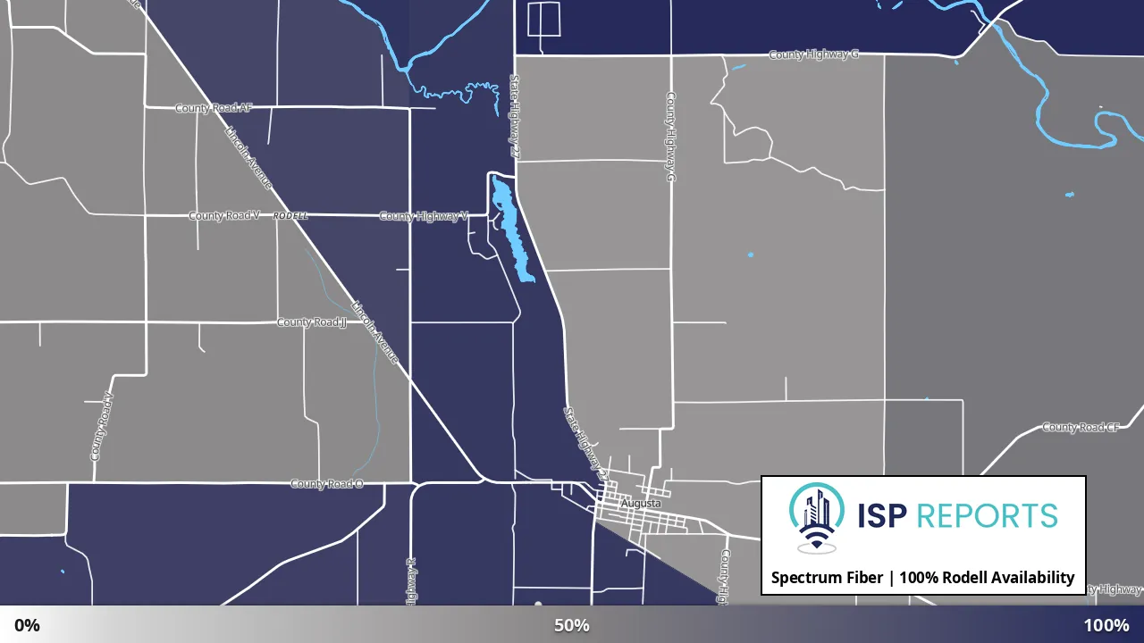 Rodell, WI map of internet availability