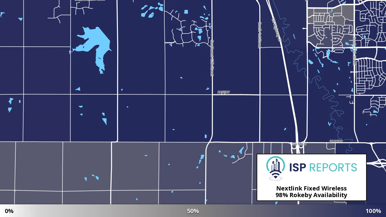 Rokeby, NE map of internet availability