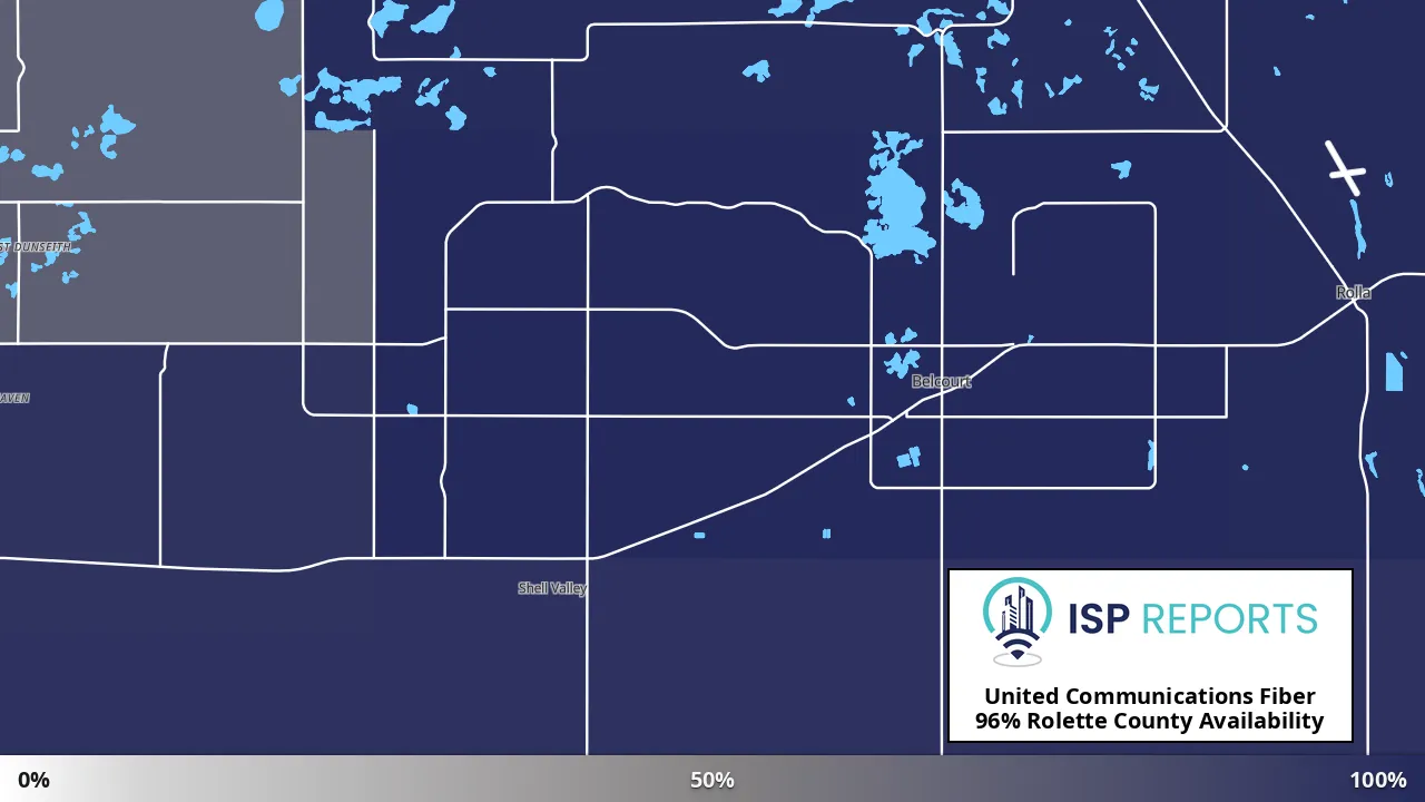 Rolette County, ND map of internet availability