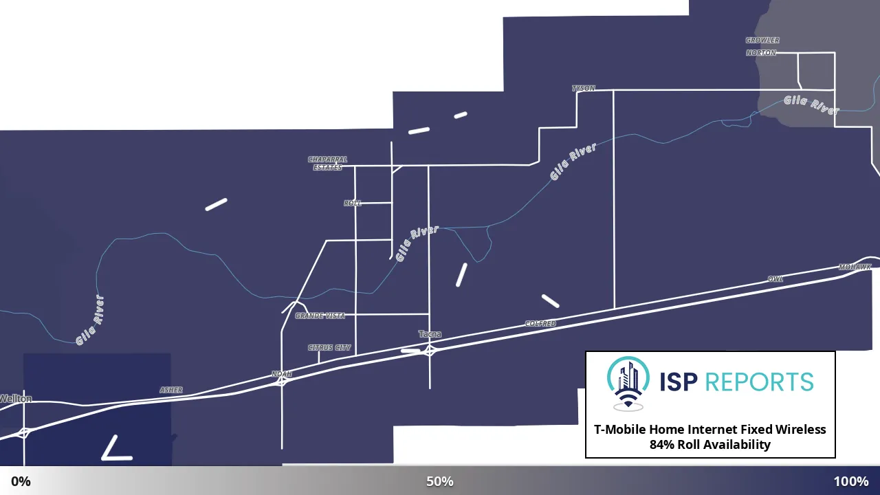 Roll, AZ map of internet availability