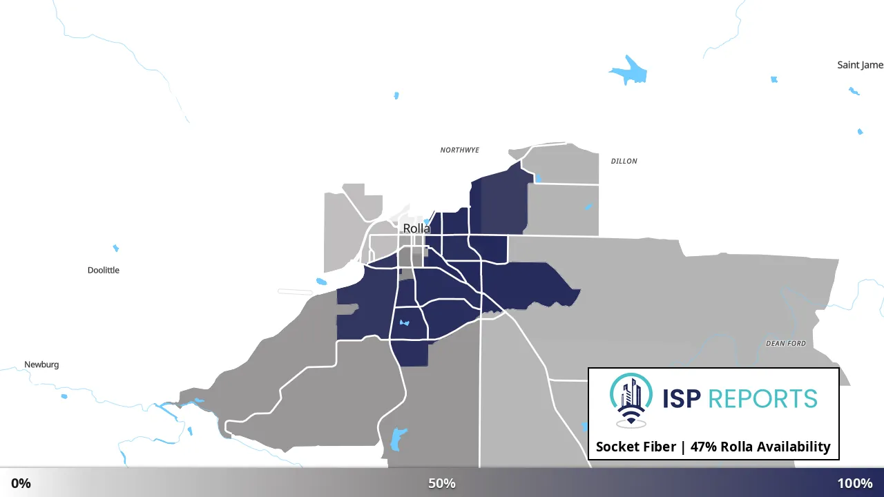 Rolla, MO map of internet availability