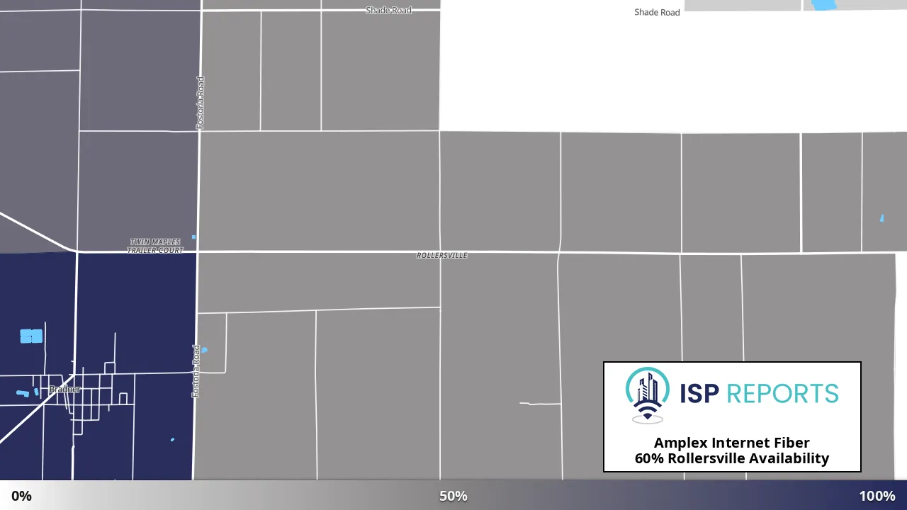 Rollersville, OH map of internet availability