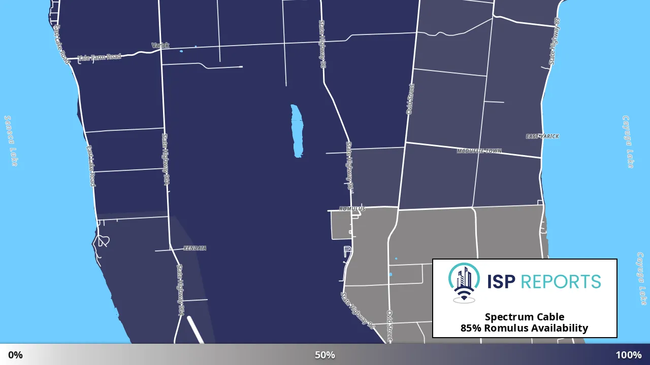 Romulus, NY map of internet availability