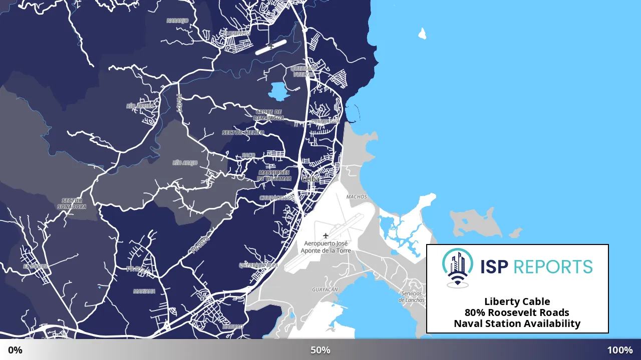 Roosevelt Roads Naval Station, PR map of internet availability