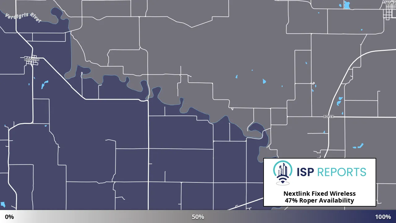 Roper, KS map of internet availability