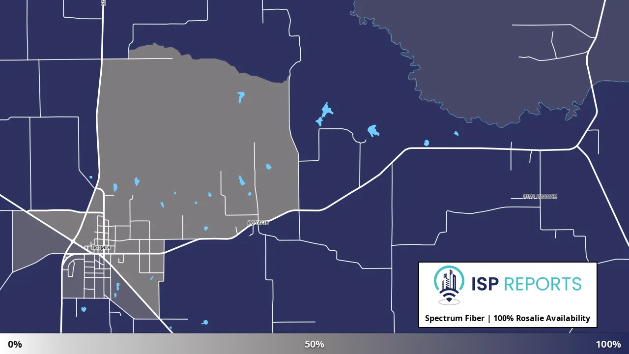 Rosalie, TX map of internet availability