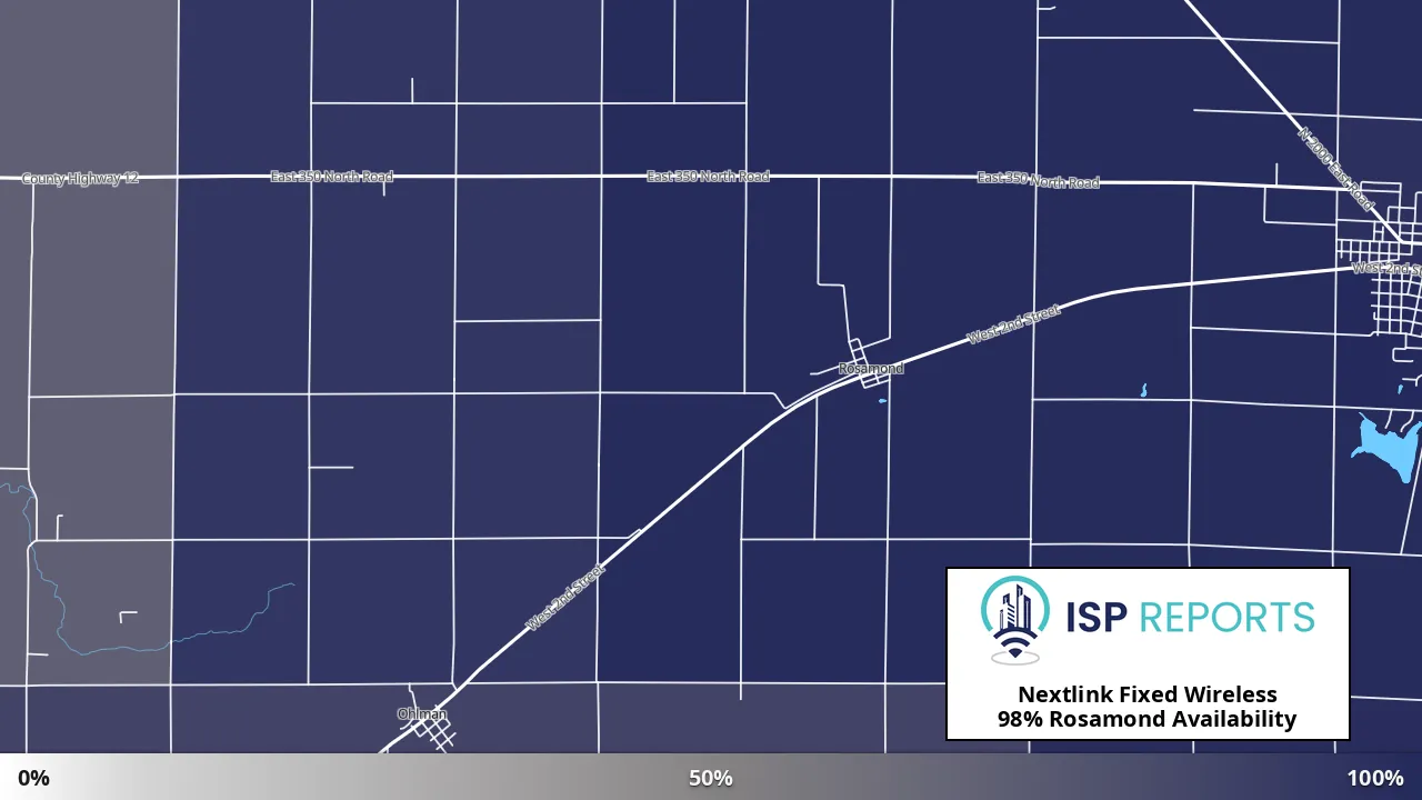Rosamond, IL map of internet availability