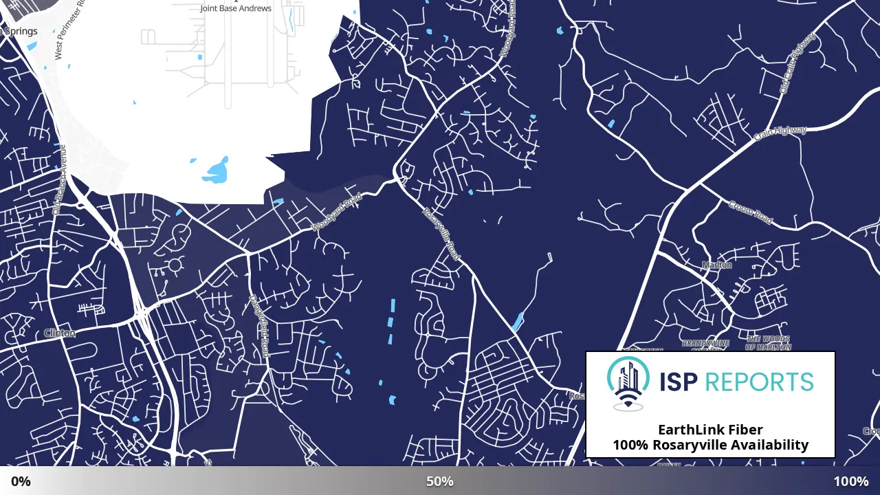 Rosaryville, MD map of internet availability