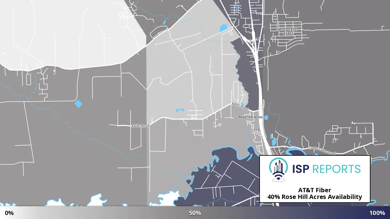 Rose Hill Acres, TX map of internet availability