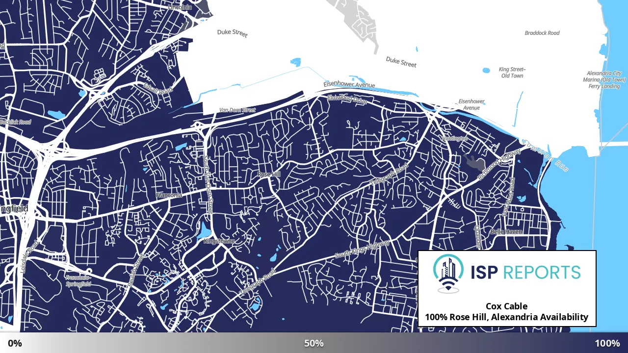 Rose Hill, Alexandria, VA map of internet availability