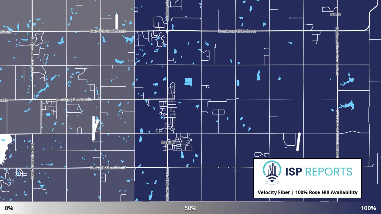 Rose Hill, KS map of internet availability