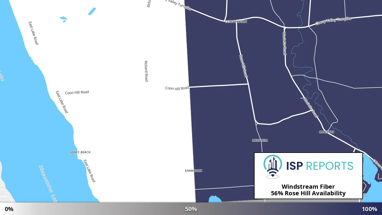 Rose Hill, NY map of internet availability