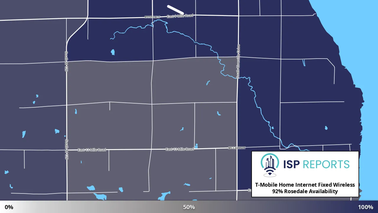 Rosedale, MI map of internet availability