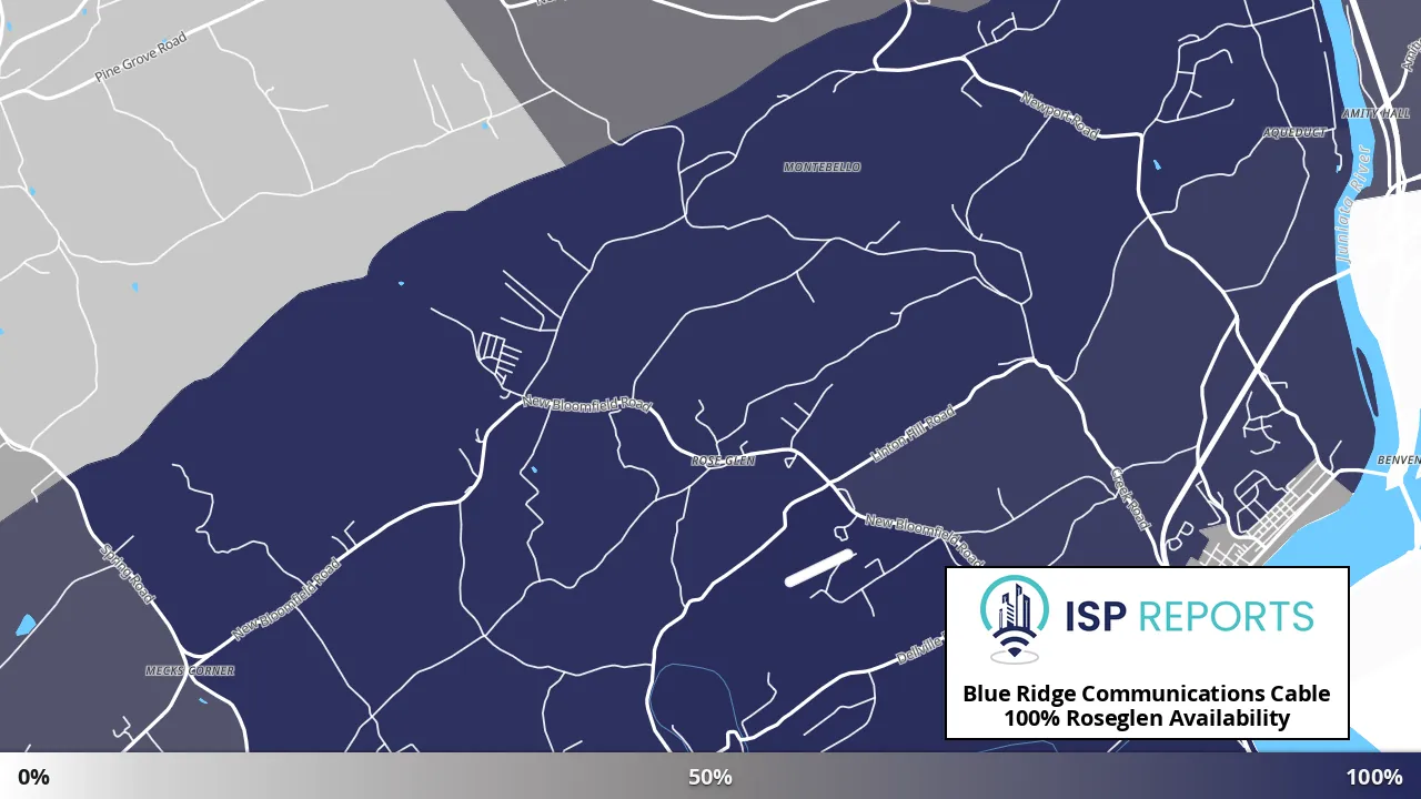 Roseglen, PA map of internet availability
