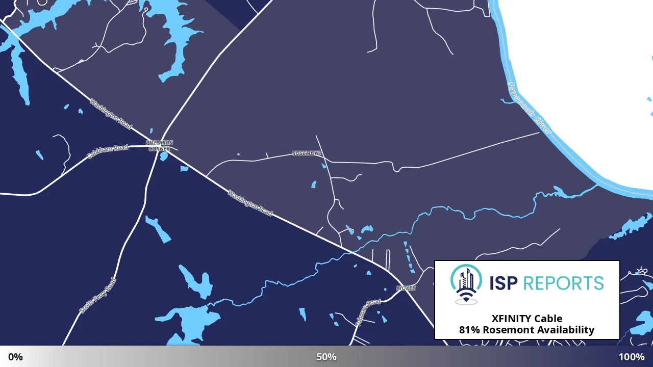 Rosemont, GA map of internet availability