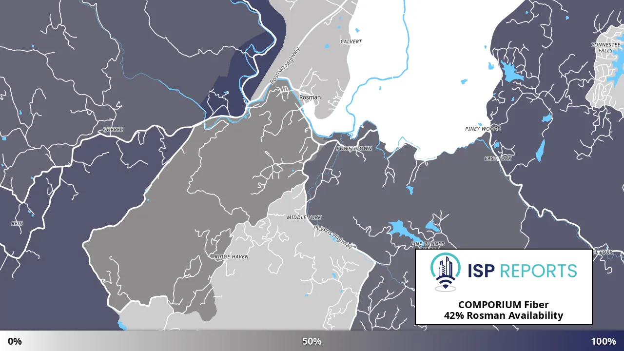 Rosman, NC map of internet availability