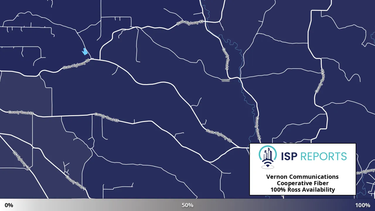 Ross, WI map of internet availability